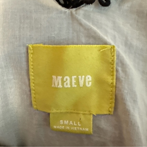 Anthropologie Maeve Black Eyelet Luci Swing Mini Dress size Small Cotton Lined - Picture 6 of 10